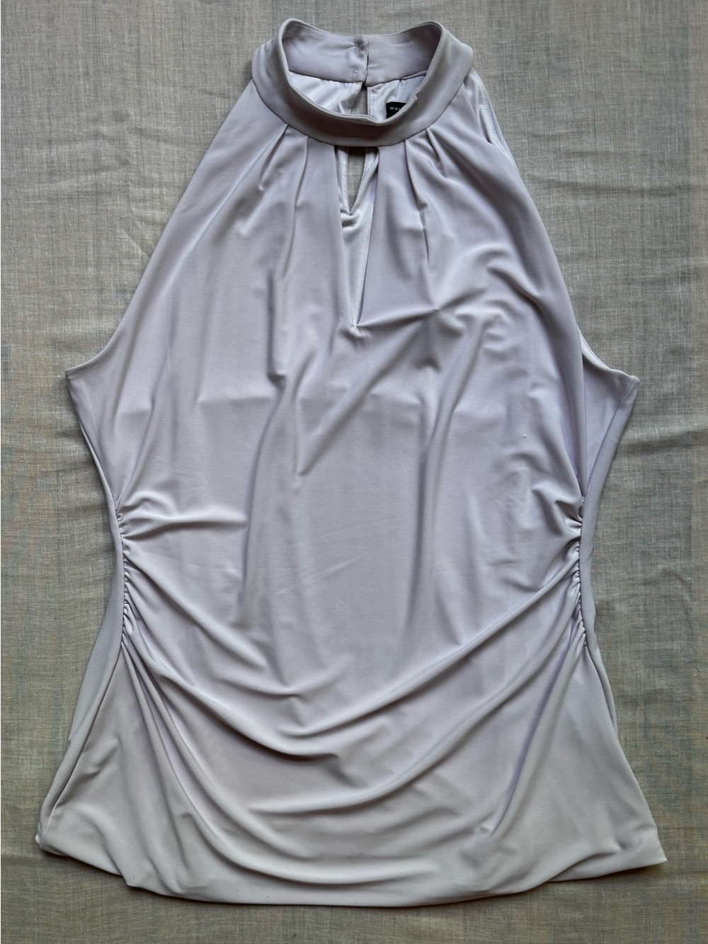 White House Black Market Sleeveless High Neck Top in Pale Lavender